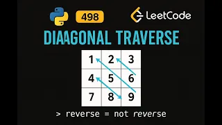 LeetCode 498 Diagonal Traverse Python Solution Matrix Traversal