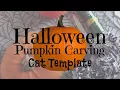 Halloween Pumpkin Carving Tutorial Cat Stencil