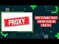 How To Enable Proxy Server Usage On Your PS4 Proxy Server PS4 Setup