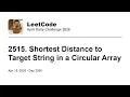 Daily Leetcode Apr 15 2026 - 2515 Shortest Distance to Target String in a Circular Array