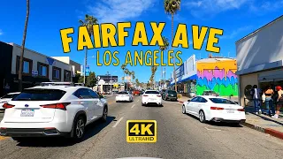 Driving entire Fairfax Avenue Los Angeles California USA 4K U 60