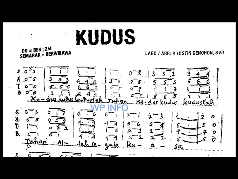 Download MP3 KUDUS arrasemen Yustin Genohon || Teks Lagu Misa || Partitur Lagu Misa