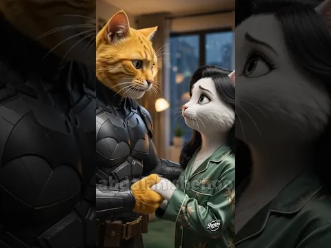 مياو البطل في موجه مع شيخون لاكن مراته خربت الدنيا  #ai #cat #shorts