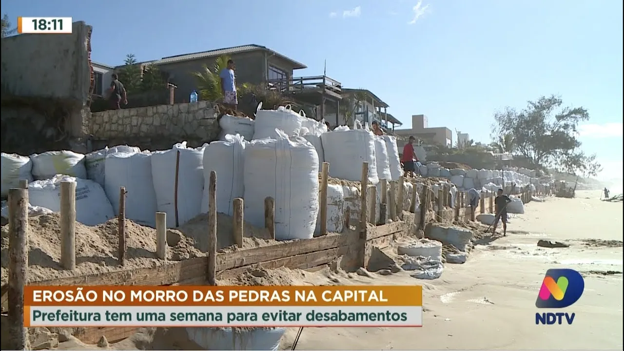 Erosão no Morro das Pedras: prefeitura tem uma semana para evitar desabamentos