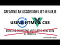 Ionic VueJS - Creating an Animated Accordion List Component in HTML CSS