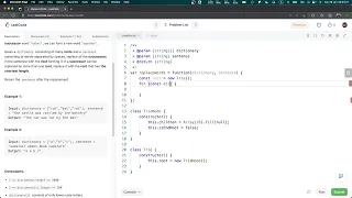 LC in JS 648 Replace Words Trie