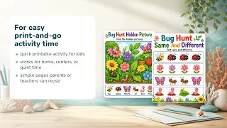 Bug Hunt Busy Pages Bug Activity Sheets Printable PDF Etsy 12