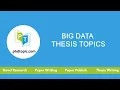 Big Data Thesis Topics Big Data P Thesis Topics