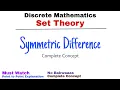 13 Symmetric Difference Complete Concept Set Theory Discrete Mathematics