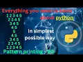 Pattern printing 50 Numbers - 26 pattern printing in python tutorial python full course
