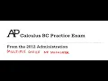 AP Calculus BC 2012 Public Practice Exam Multiple Choice No Calculator