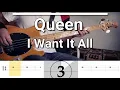 Queen - I Want It All (Bass Cover) Tabs