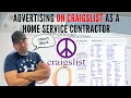 Advertising On Craigslist As A Home Service Contractor - My Opinion