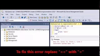 MSSQL Fix Error Incorrect syntax near