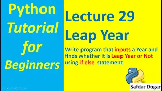 How to Find Leap Year using If Else in Python Python Tutorial for Beginners