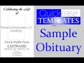 Do It Yourself Obituary Tutorial Quickease Templates