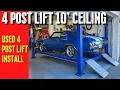 4 Post Car Lift Install in a Home Garage with 10 foot Ceiling