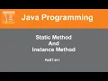 Part Static Method Instance Method Java Tutorial Online Lecture In Hindi