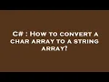 C How to convert a char array to a string array