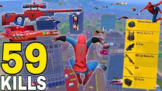 59 KILLS!!😱 IN ONE GAME SPIDERMAN PROMOTION MATCH WORLD RECORD in NEW SEASON🔥 Pubg Mobile