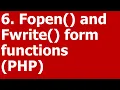 6 Fopen and Fwrite form functions PHP
