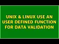 Unix Linux Use an user defined function for data validation