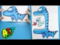 Drawing AMONG US MOSASAURUS Surprise Fold For Kids