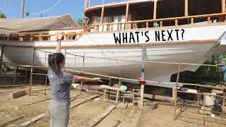 Getting our RESTORED wooden sailing BOAT ready for living on! — Sailing Yabá 130