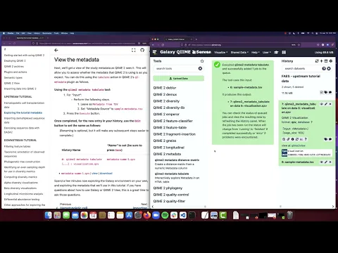Exploring the tutorial metadata