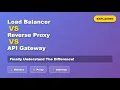 Load Balancer vs Reverse Proxy vs API Gateway Explained
