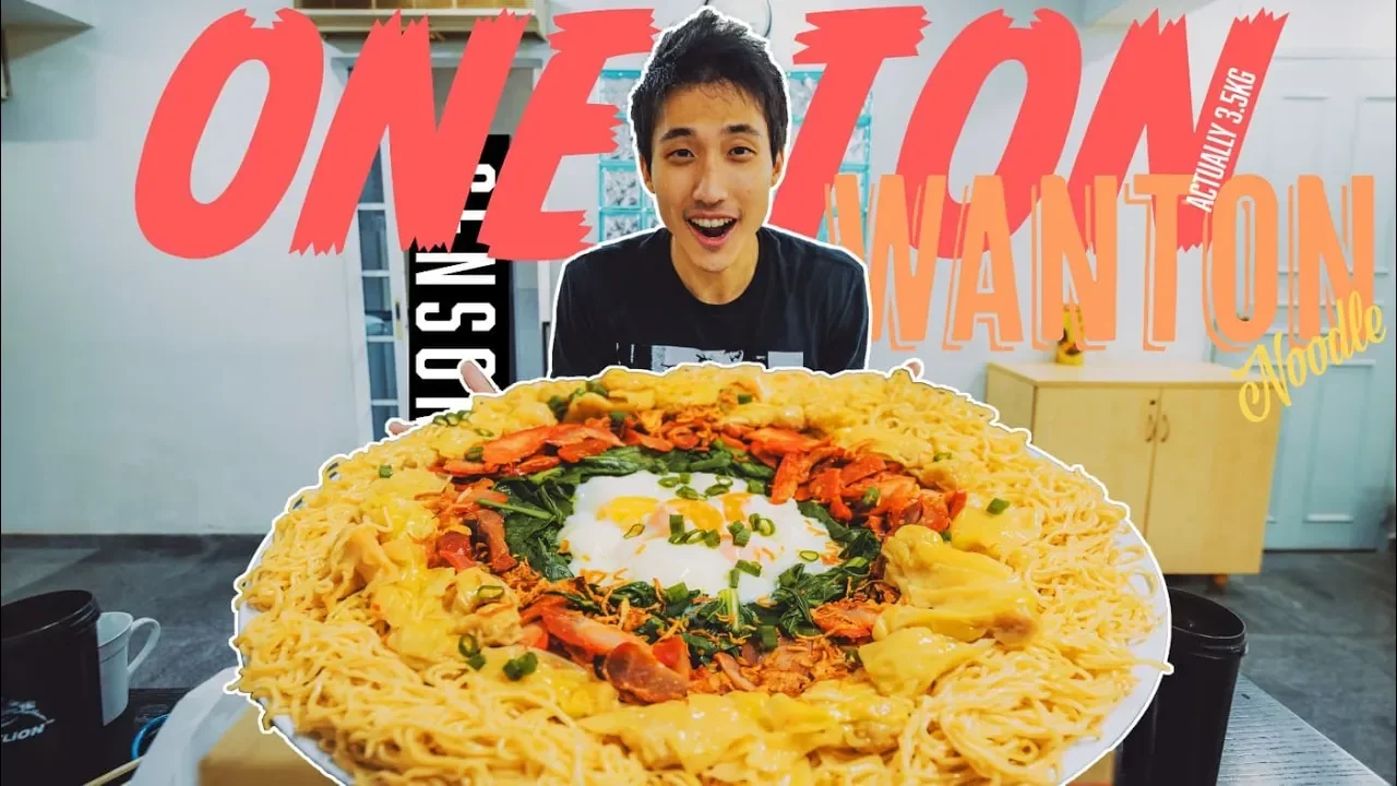 INSANE 3.5KG WANTON NOODLE CHALLENGE!   !   Dumpling Noodle Speed Challenge!