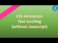 CSS Animation - Text scrolling effect