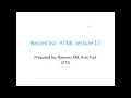 HTML Nested Lists Malayalam HTML Lecture 17