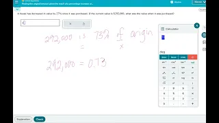 Finding the original amount given the result of a percentage increase or decrease