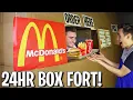 I OPENED A 24 HOUR McDONALD'S BOX FORT! 📦🍔 FAST FOOD RESTURANT CHALLENGE!