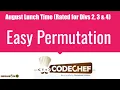 Easy Permutation CodeChef August Lunch Time