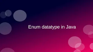 Enum Datatype in Java