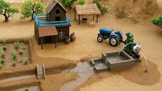 mini tractor making mini hand pump science project | DIY how to make cow shed