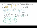 Evaluating functions practice problem