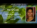 Ann Q Conic Obituary Reading Potomac Room Murphy Funeral Home of Arlington VA
