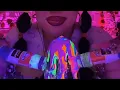 ASMR Glue Sticks w Neon Paint Misty Twins Rainy Car Ride