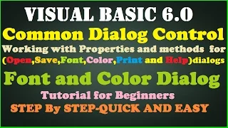 How to use Common dialog control in Visual basic - Font and Color Dialog in Visual Basic 6 0 Tutorial