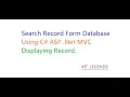 Search Record From SQL Server ASP NET C Tutorial