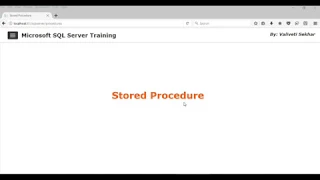 Microsoft SQL Server 2017 Training - Stored Procedure Part 1