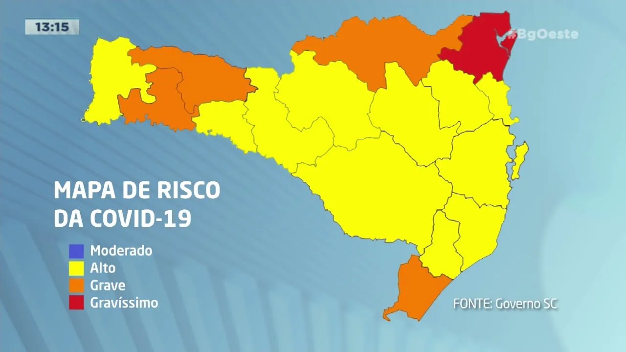 Covid-19: apenas a região de Joinville segue em estado gravíssimo, vacinação segue em Chapecó