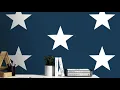 Star Wallpaper White on Navy - WOW029