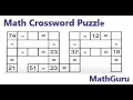 Math Crossword Puzzle