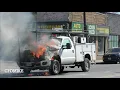 PRE ARRIVAL Car Ablaze at W Diversey Ave And N Pulaski Rd In Chicagos Belmont Gardens Neighborhood