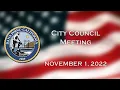 City Council Meeting November 1 2022