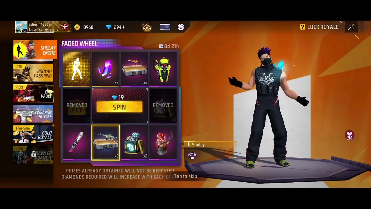 Diamond spin Sholay Emot